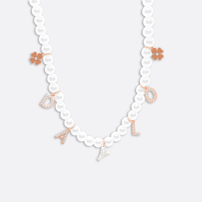 DAYLO Pearl Necklace Rose Gold