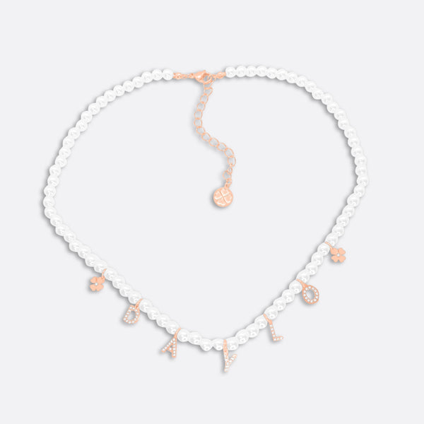 DAYLO Pearl Necklace Rose Gold